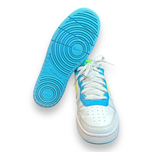 Nike Court Borough Low 2 GS Size 7Y 'White Baltic Blue Volt'‎ BQ5448 122 - Picture 7 of 9